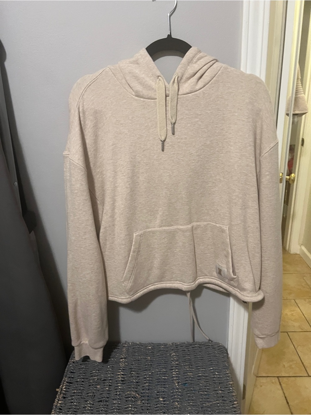 Beige Cozy Pullover Hoodie Sweatshirt
